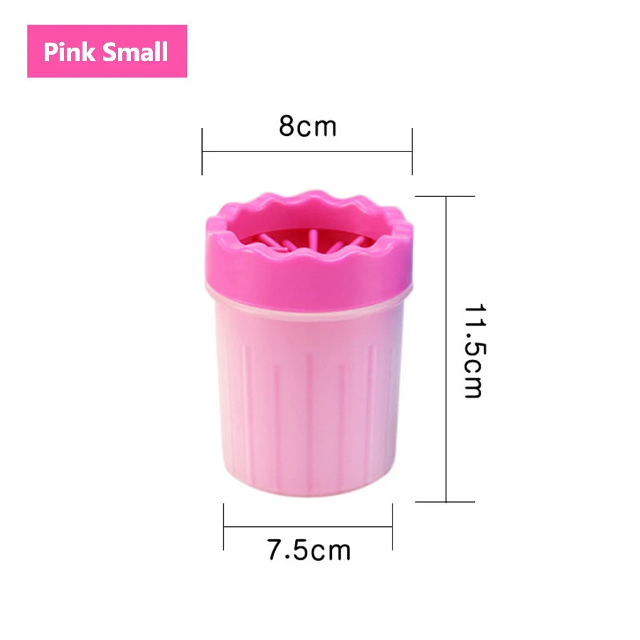 1Pc Pet Plastic Foot Wash Cup S L XL Large Size Silicone Brush Dog Cat Clean Foot Mud Removable Cleaning Foot