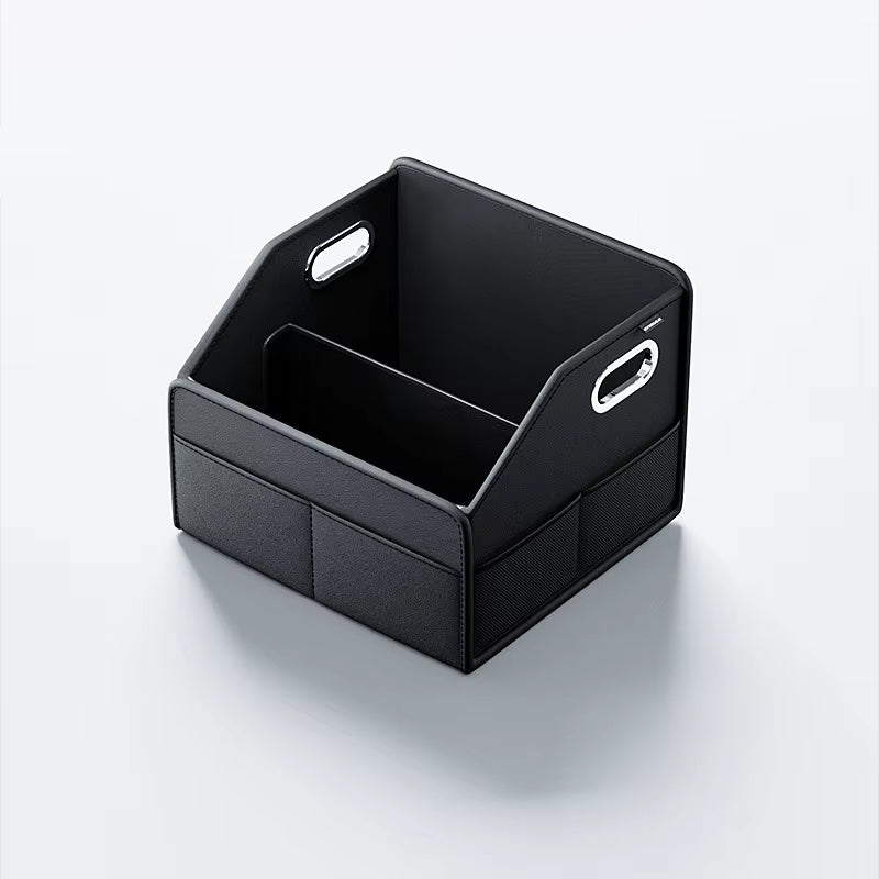 Car Trunk Organizer Storage Box PU Leather Vehicle Folding Collapsible Cargo Boot Organiser Box for SUV MPV Auto Seat Back Box